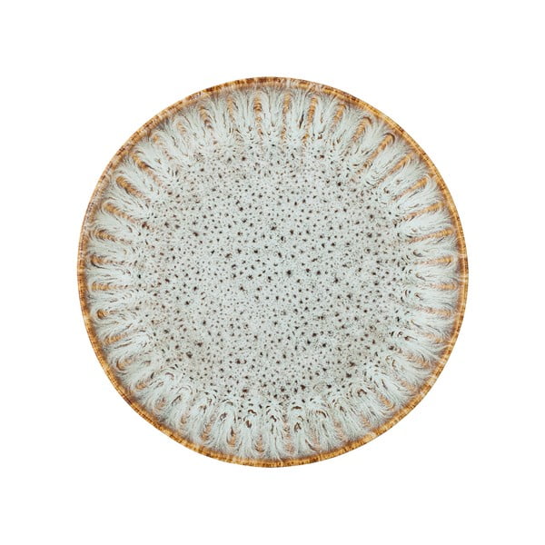 Modrý/béžový servírovací talíř z kameniny ø 17 cm Fleur – Bloomingville