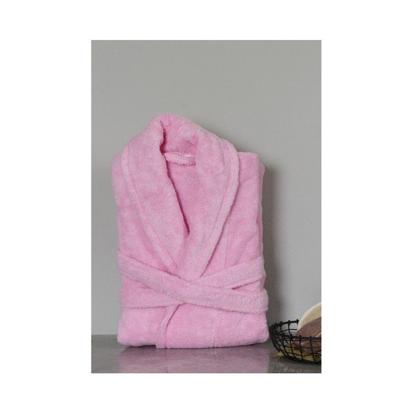 Růžový bavlněný dámský župan My Home Plus Spa, velikost M/L