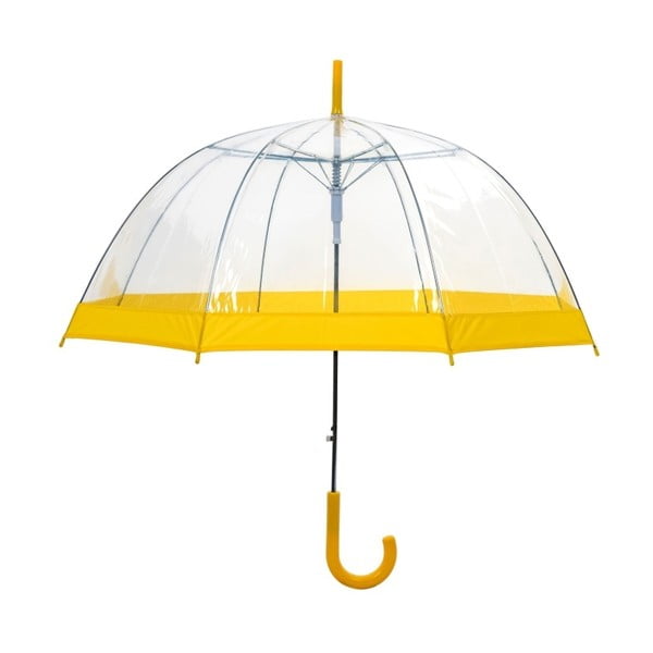 Transparentní holový deštník se žlutými detaily Ambiance Birdcage Border, ⌀ 85 cm