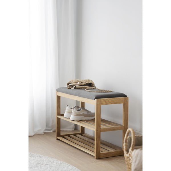 Botník z dubového dřeva s lavicí v přírodní barvě Confetti – Rowico-image-4