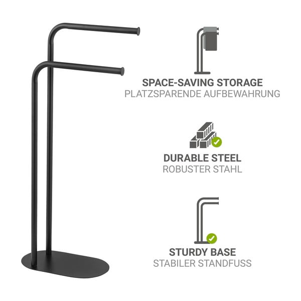 Černý ocelový stojan na ručníky Levante – Wenko-image-4