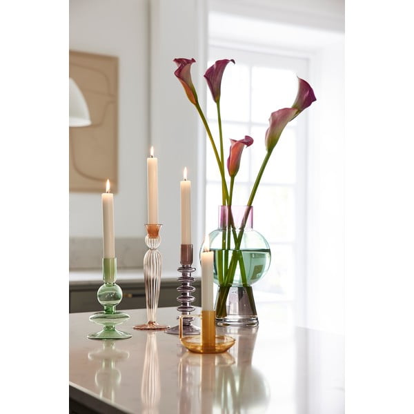 Růžový skleněný svícen Bahne & CO-image-4