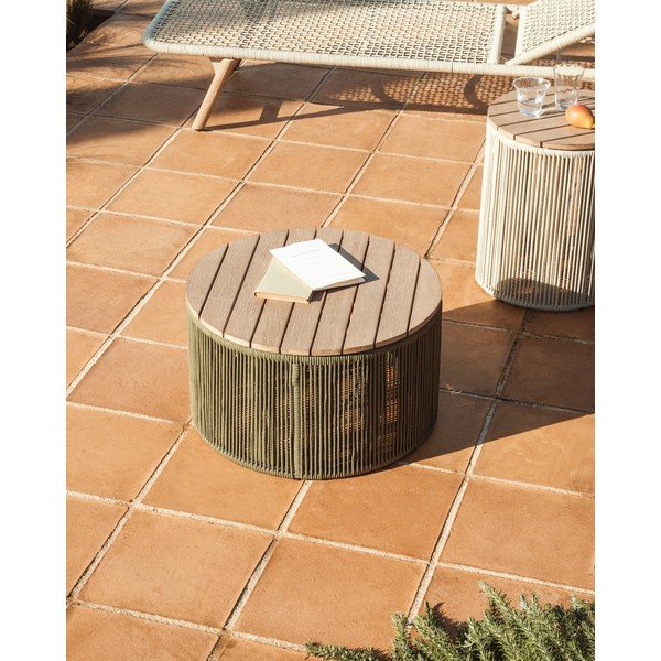 Kulatý zahradní konferenční stolek s deskou z akácie ø 60 cm Dandara – Kave Home-image-1
