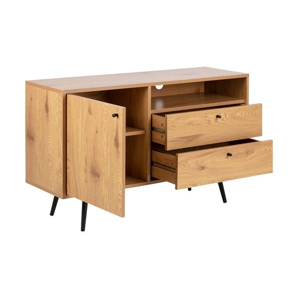 TV stolek v dekoru dubu v černo-přírodní barvě 124x75 cm Wilma – Actona-image-3