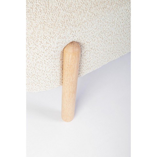 Krémová polstrovaná lavice z textilie bouclé Dayla – Bizzotto-image-1