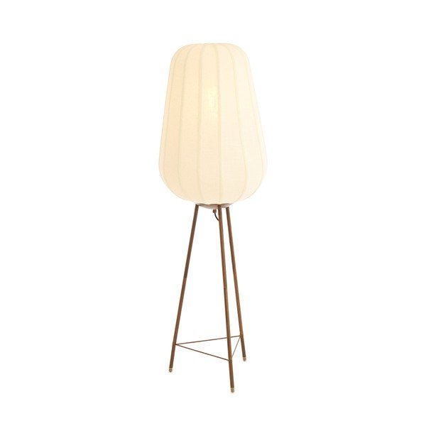 Bílá stojací lampa s textilním stínidlem (výška 133 cm) Bibury – Light & Living-image-1
