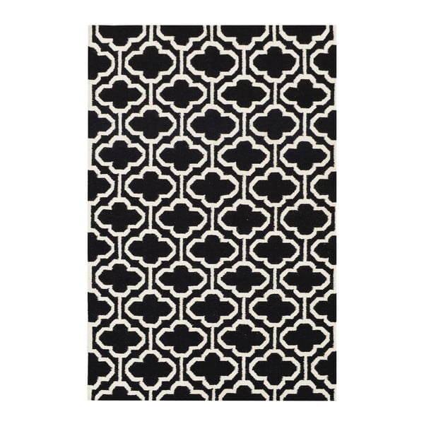 Vlněný koberec Penelope Black, 140x200 cm