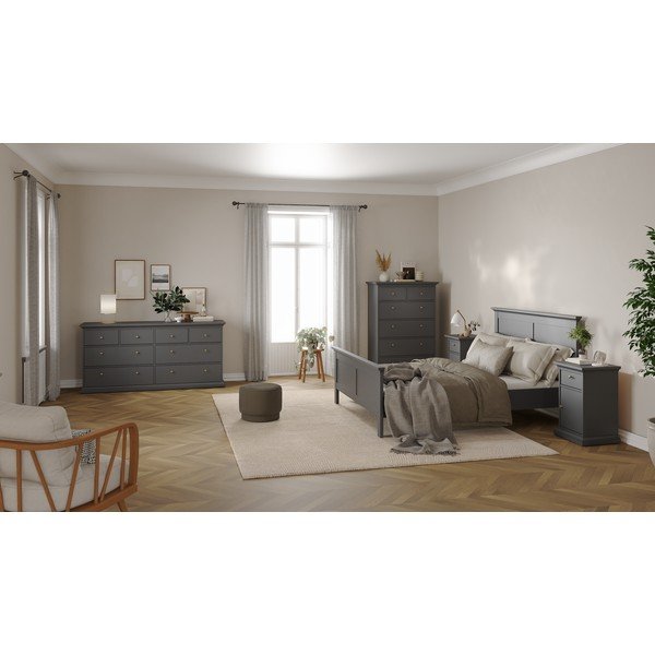 Šedá dvoulůžková postel 140x200 cm Paris – Tvilum-image-1