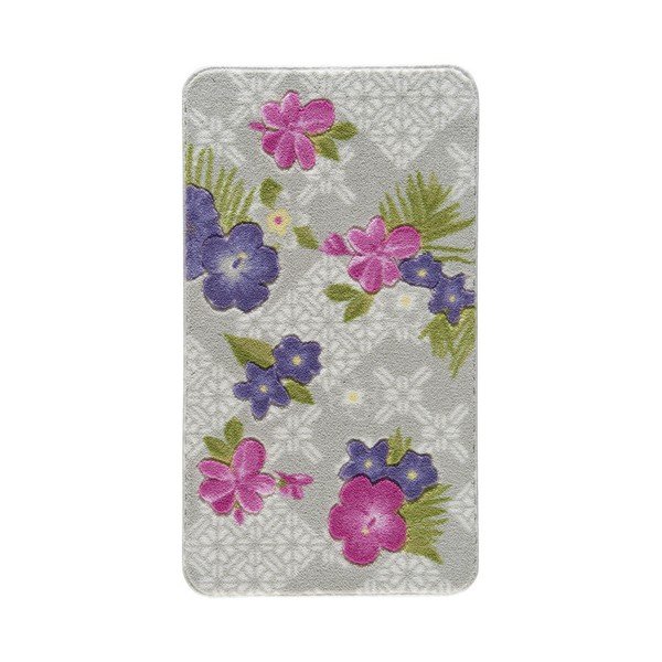 Vzorovaná fialová předložka do koupelny Confetti Bathmats Tropical, 80 x 140 cm-image-1