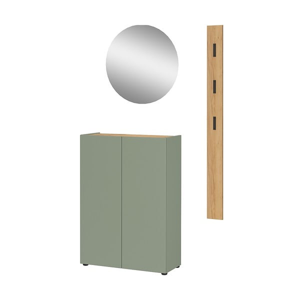 Světle zelená předsíňová sestava v dekoru dubu 104x200x33 cm Alviano – Germania