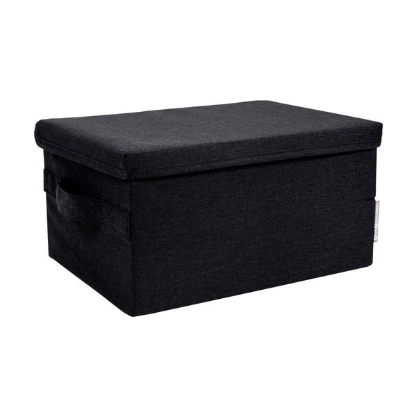 Černý látkový úložný box s víkem 34x45x25 cm Soft Storage – Bigso Box of Sweden