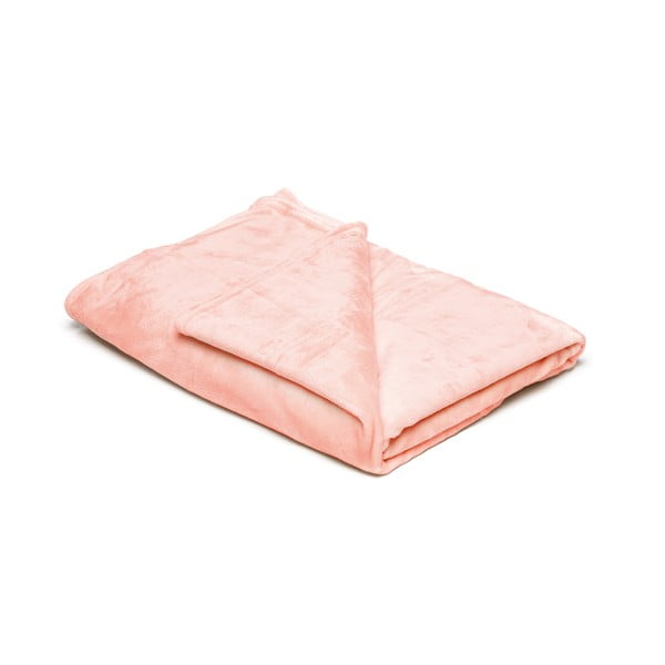 Lososově růžová mikroplyšová deka My House, 150 x 200 cm