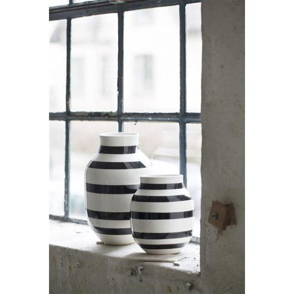 Černo-bílá kameninová váza Kähler Design Omaggio, výška 30,5 cm-image-2