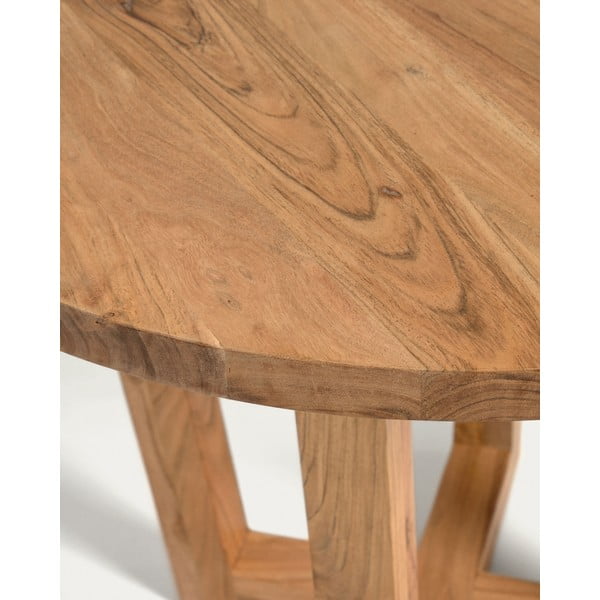 Kulatý jídelní stůl z masivu akácie v přírodní barvě ø 90 cm Nahla – Kave Home-image-4