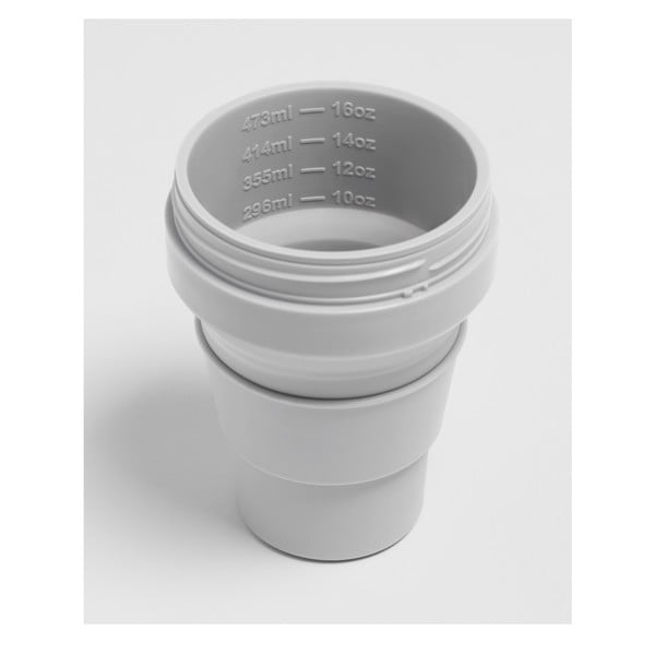 Šedý skládací cestovní hrnek Stojo Biggie Cashmere, 470 ml-image-4