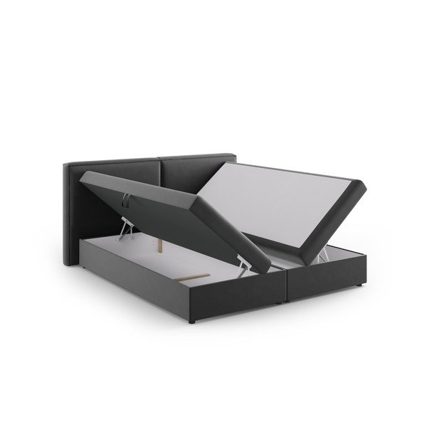Tmavě šedá boxspring postel s úložným prostorem 180x200 cm Arendal – Cosmopolitan Design-image-3