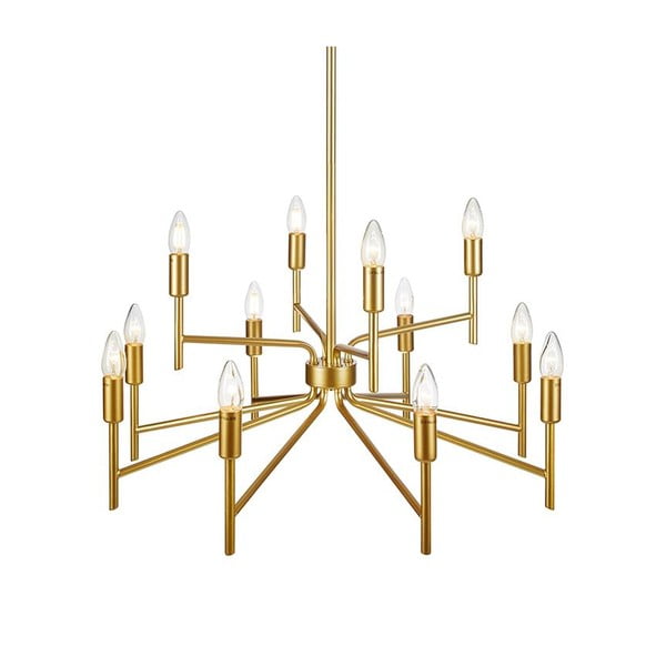 Dvanáctiramenné závěsné svítidlo ve zlaté barvě Markslöjd Regent-image-3