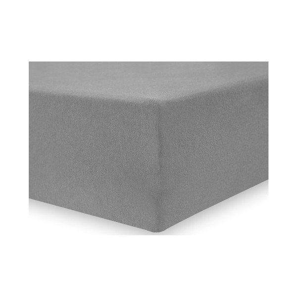 Šedé elastické prostěradlo DecoKing Nephrite, 160/180 x 200 cm-image-1