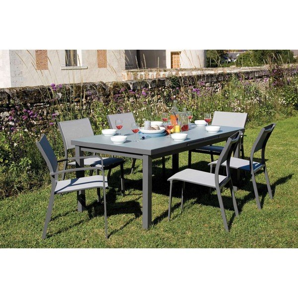 Šedé kovové zahradní židle v sadě 4 ks Mistral – Ezeis-image-1