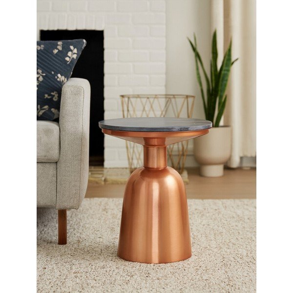 Kulatý odkládací stolek s mramorovou deskou  ø 48 cm Amira – Premier Housewares-image-1