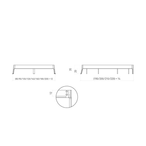 Dvoulůžková postel z dubového dřeva v přírodní barvě 160x200 cm Twig – The Beds-image-4