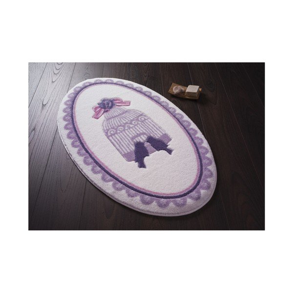 Fialová předložka do koupelny Confetti Bathmats Birdcage, délka 133 cm-image-1