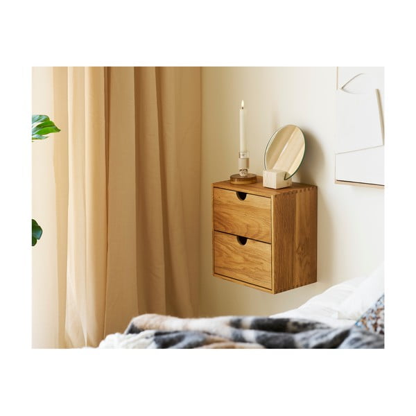 Patrová police z dubového dřeva v přírodní barvě 18 cm Townsville – House Nordic-image-4