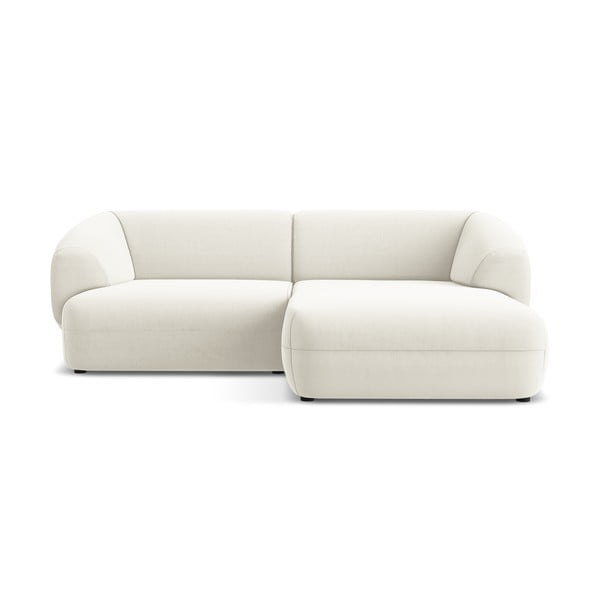 Bílá sametová rohová pohovka (pravý roh) Moana – Makamii