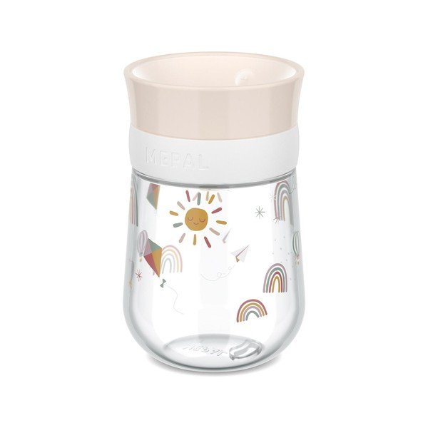 Béžový plastový dětský hrnek 300 ml Sunshine & Rainbow – Mepal