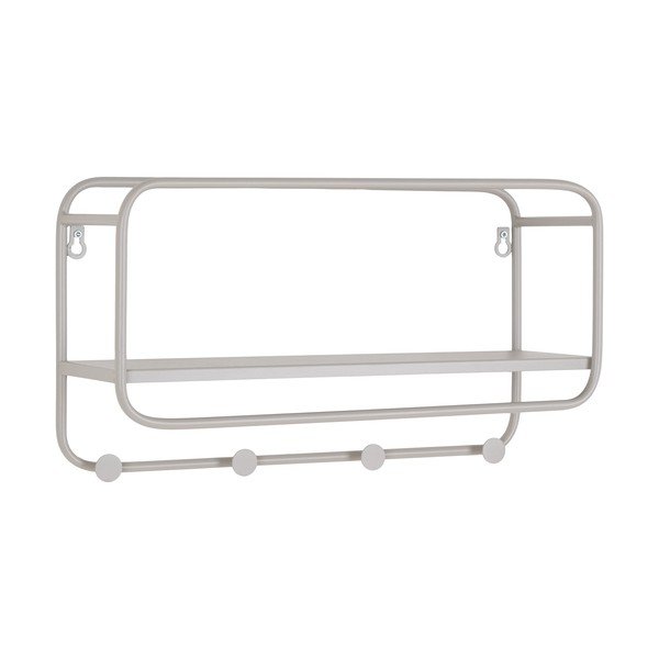 Světle šedý kovový nástěnný věšák s poličkou Feira – House Nordic-image-2
