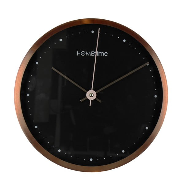 Černoměděné nástěnné hodiny Hometime Copper Finish, 25 cm