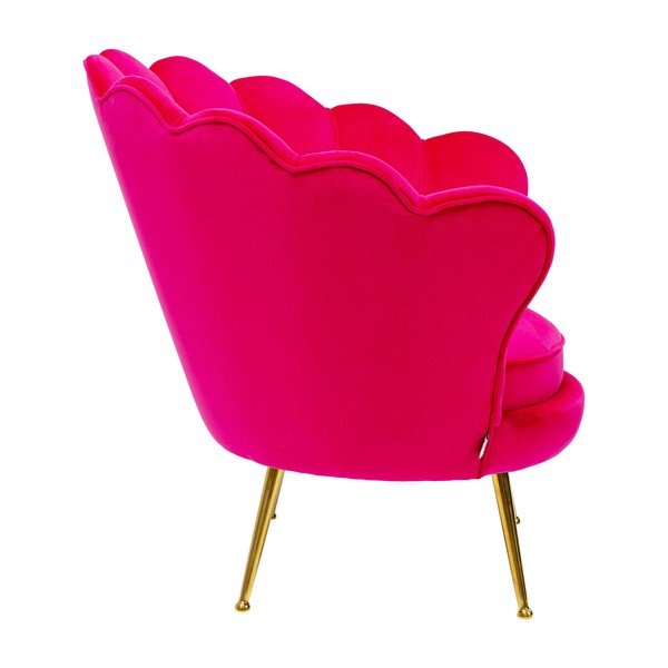 Růžové sametové křeslo Kare Design Water Lily-image-1