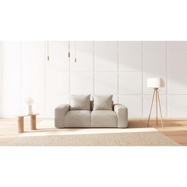 Béžová pohovka z textilie bouclé 212 cm Feiro – MESONICA-image-1