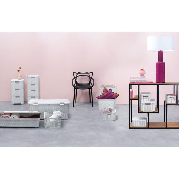 Krémová plastová nízká koupelnová skříňka 33x60 cm Style – Curver-image-1