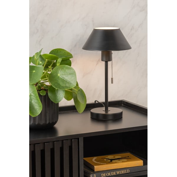 Černá stolní lampa s kovovým stínidlem (výška 36 cm) Office Retro – Leitmotiv-image-1