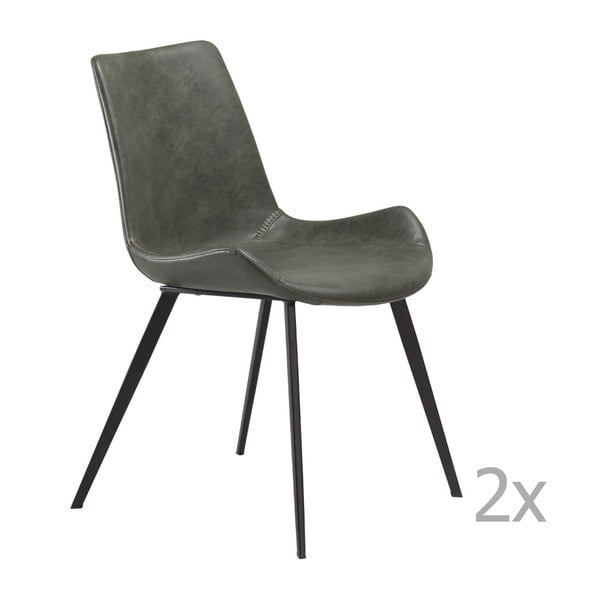 Sada 2 zelených jídelních židlí DAN– FORM Hype Faux