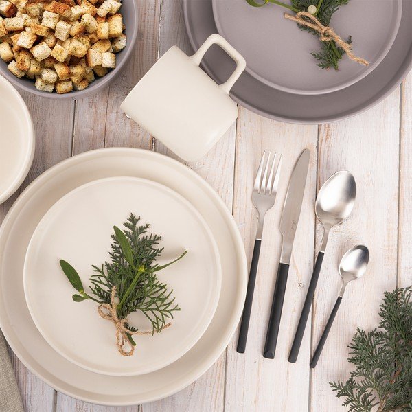 Černý/ve stříbrné barvě nerezový příbor 24 ks Skandi – Orion-image-1