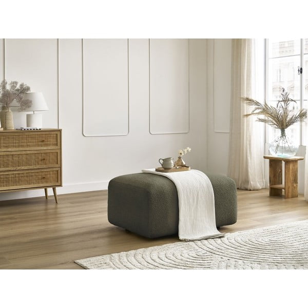 Zelená podnožka z textilie bouclé Tina – Bobochic Paris-image-1