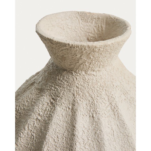 Krémová ručně vyrobená/vysoká váza z papírmaše (výška 46,5 cm) Arquena – Kave Home-image-4