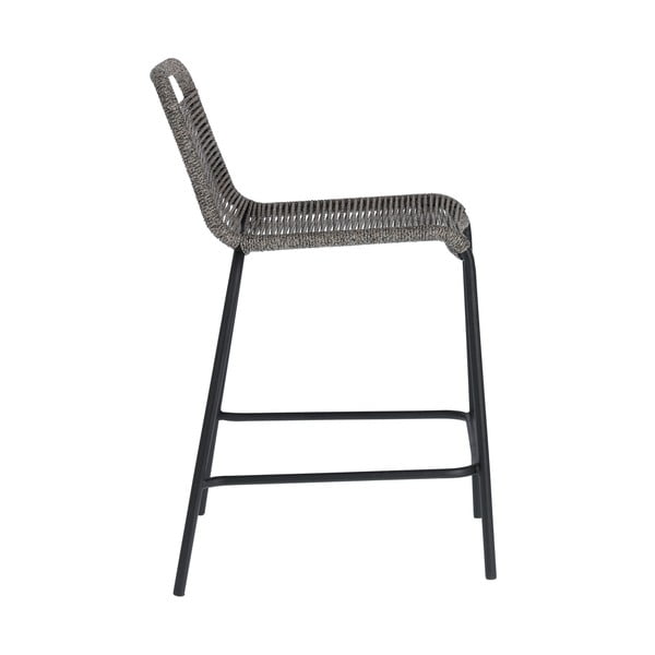 Šedá barová židle s ocelovou konstrukcí Kave Home Glenville, výška 62 cm-image-2