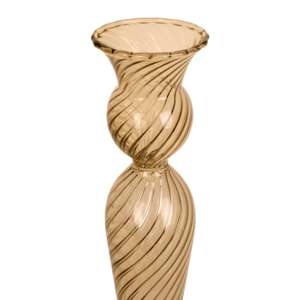 Světle hnědý skleněný svícen PT LIVING Swirl, výška 26,5 cm-image-3