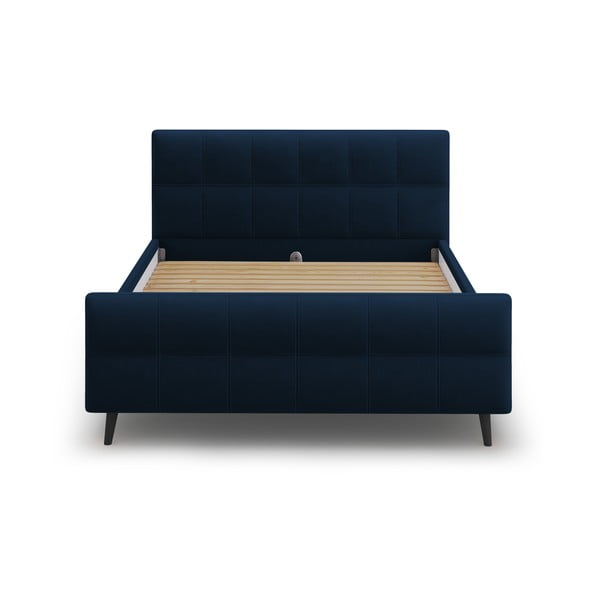 Tmavě modrá čalouněná dvoulůžková postel s roštem 160x200 cm Gigi - Micadoni Home-image-1