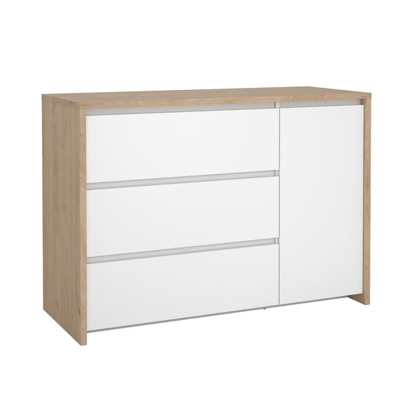 Bílá/v přírodní barvě komoda v dekoru dubu 119x84x48 cm Next – Tvilum-image-2