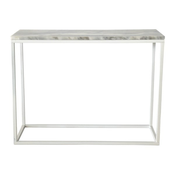 Mramorový konzolový stolek s bílou konstrukcí RGE Accent, výška 75 cm