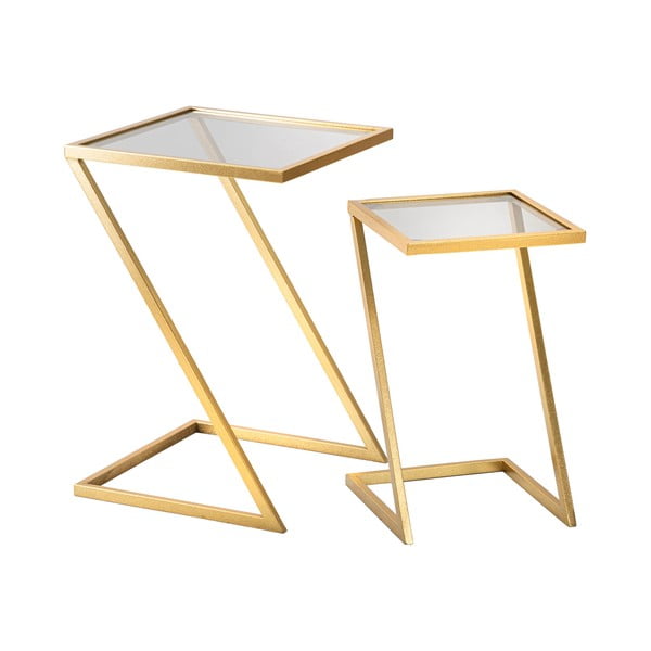Odkládací stolky v sadě 2 ks se skleněnou deskou 40x40 cm Zet – Mauro Ferretti-image-2