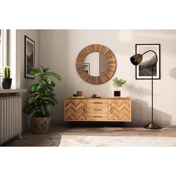 Nízká komoda z dubového dřeva v přírodní barvě 144x65 cm Abies – The Beds-image-4