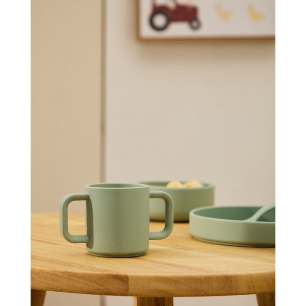 Světle růžové/tyrkysové silikonové dětské hrnky v sadě 2 ks Lili – Kave Home-image-2