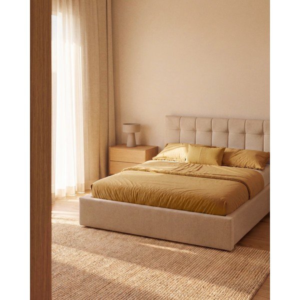 Stolní lampa šedobéžová s textilním stínidlem (výška 35 cm) Algaida – Kave Home-image-2