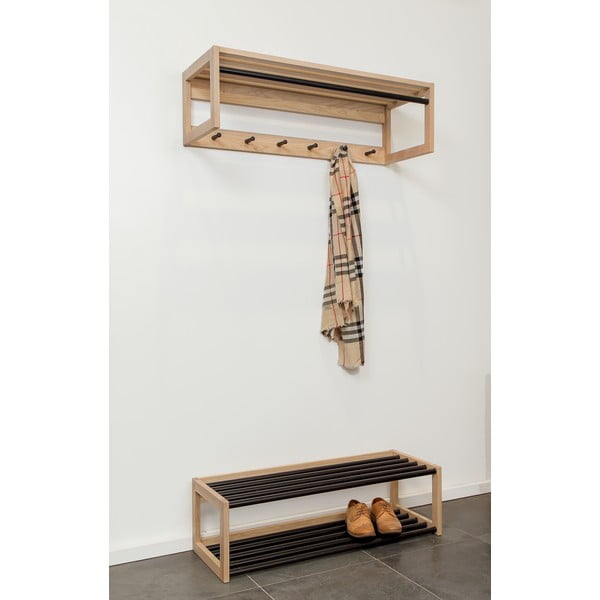 Nástěnná police z masivního dubového dřeva Woodman Slussen Puro-image-1