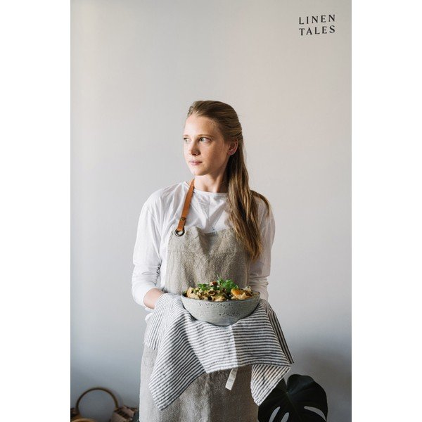 Lněná utěrka 45x65 cm Thin Black Stripes – Linen Tales-image-1